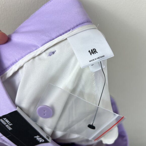 NWT Express Purple High Rise Columnist Ankle Dress Pants - Picture 6 of 8